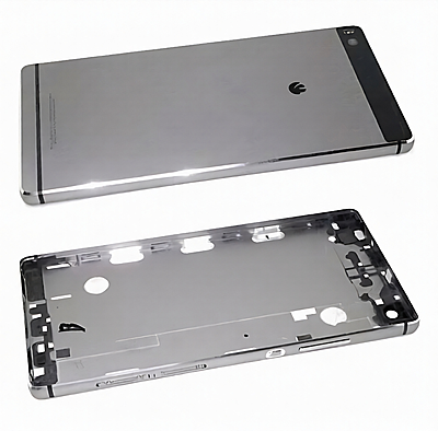 Genuine Huawei Ascend P8 - Replacement Rear Metal Housing Assembly With Buttons - Grey - Original