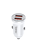 iGear Dual USB 2.4A Car Charger - White