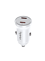 iGear Dual PD 20W Car Charger - White