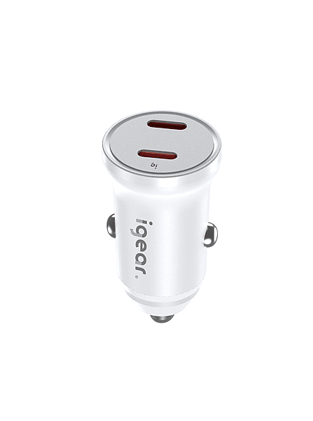 iGear Dual PD 20W Car Charger - White