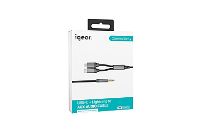 iGear IOS + Type C 1M 3.5mm Premium Nylon Braided Cable
