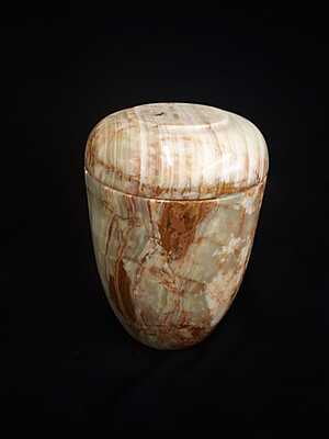 Natuurstenen onyx urn bruin/creme Natuurstenen onyx urn bruin/creme