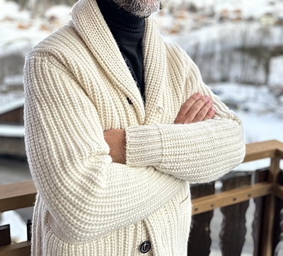 Cardigan col châle - Denim