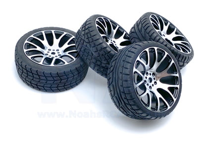 RC Car Alloy Wheel & Tyre Kyosho Tamiya HSP Sakura HPI Black 52mm 1/10 RC Car Alloy Wheel & Tyre Kyosho Tamiya HSP Sakura HPI Black 52mm 1/10