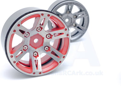 1.9" Beadlock Aluminium Alloy Red Gun Metal Black Crawler Car RC 4 Wheels Rim 1.9" Beadlock Aluminium Alloy Red Gun Metal Black Crawler Car RC 4 Wheels Rim