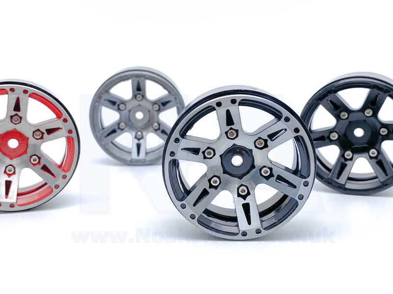 1.9" Beadlock Aluminium Alloy Red Gun Metal Black Crawler Car RC 4 Wheels Rim 1.9" Beadlock Aluminium Alloy Red Gun Metal Black Crawler Car RC 4 Wheels Rim