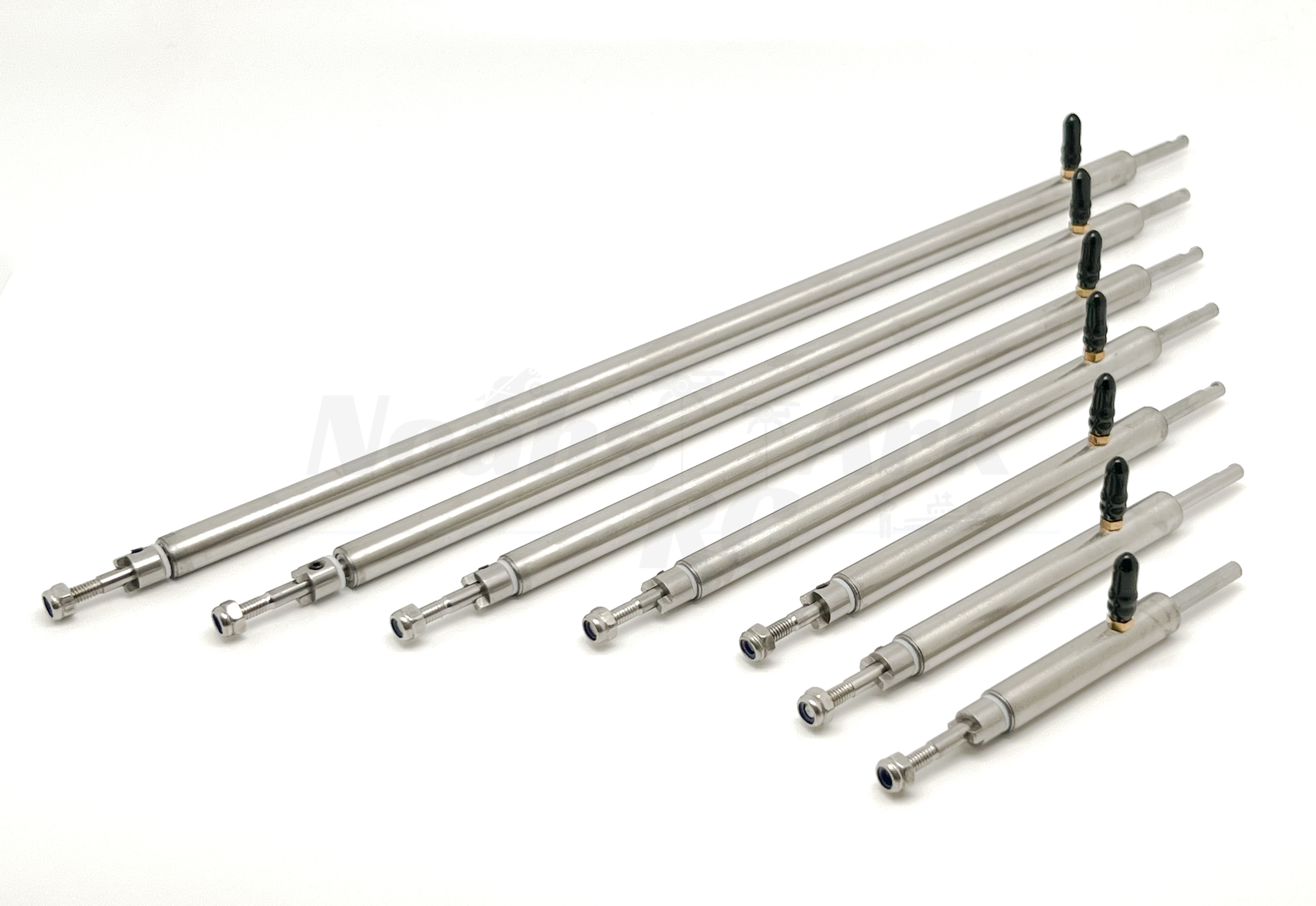 Solid Stainless 4mm Shaft w/Bearings & Nipple Solid Stainless 4mm Shaft w/Bearings & Nipple