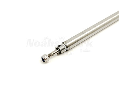 Solid Stainless 4mm Shaft w/Bearings & Nipple Solid Stainless 4mm Shaft w/Bearings & Nipple