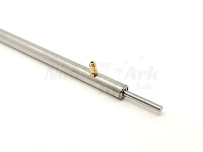 Solid Stainless 4mm Shaft w/Bearings & Nipple Solid Stainless 4mm Shaft w/Bearings & Nipple