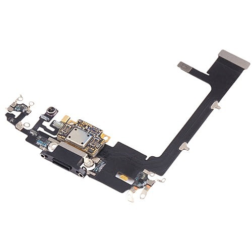 iPhone 11 Pro - Replacement Charging Port Flex Cable - Thermal Sensor IC - Microphone - (No Board) - Black