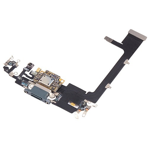 iPhone 11 Pro - Replacement Charging Port Flex Cable - Thermal Sensor IC - Microphone - (No Board) - Green