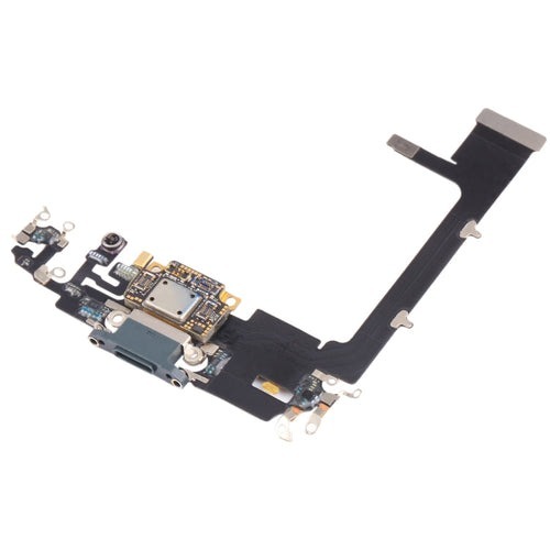 iPhone 11 Pro - Replacement Charging Port Flex Cable - Thermal Sensor IC - Microphone - (No Board) - Green