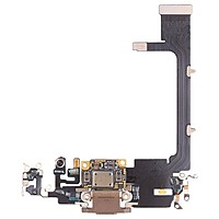 iPhone 11 Pro - Replacement Charging Port Flex Cable - Thermal Sensor IC - Microphone - (No Board) - Gold