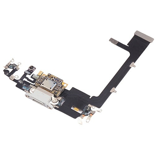iPhone 11 Pro - Replacement Charging Port Flex Cable - Thermal Sensor IC - Microphone - (No Board) - White