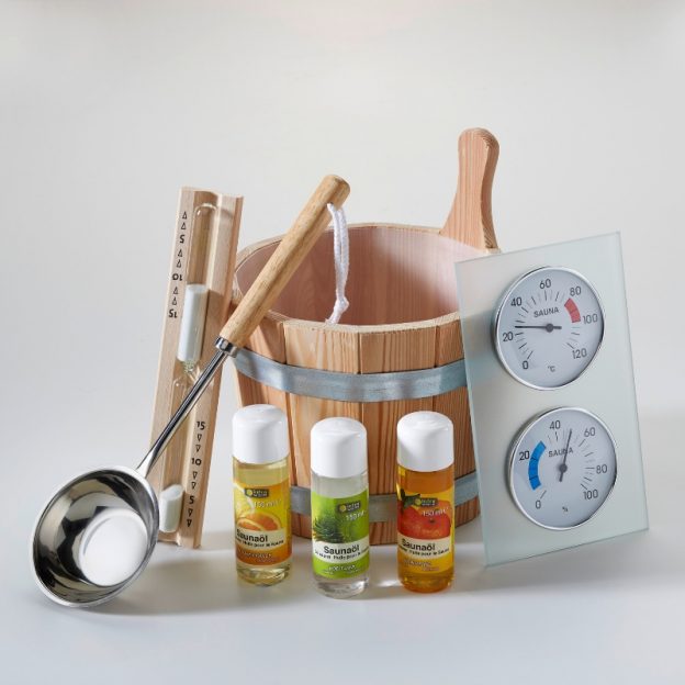 INFRAWORLD - Accessoires - Set pour sauna "Exklusiv" 8-pieces