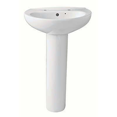 2 Tap Hole Basin and Pedestal 540mm
