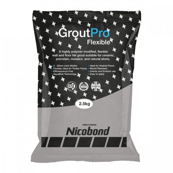 Grey Floor Tile Grout, 2.5kg