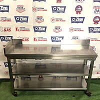 Mesa inox para esquina 140x38x87cm