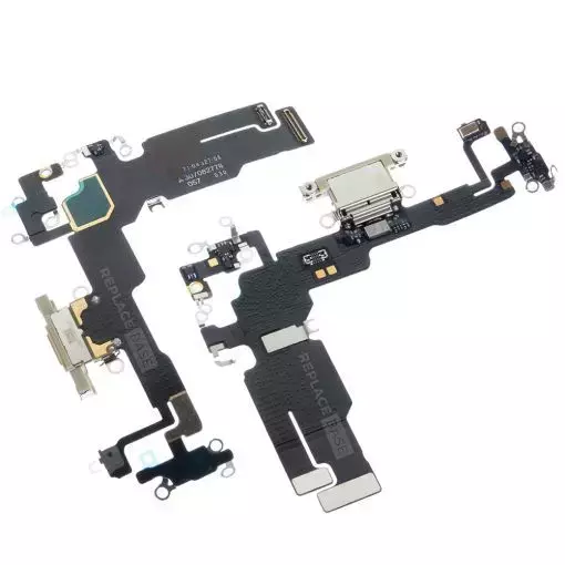 Genuine iPhone 15 - Replacement Charging Port Flex Cable With Microphone - Original - Reclaimed - Yellow