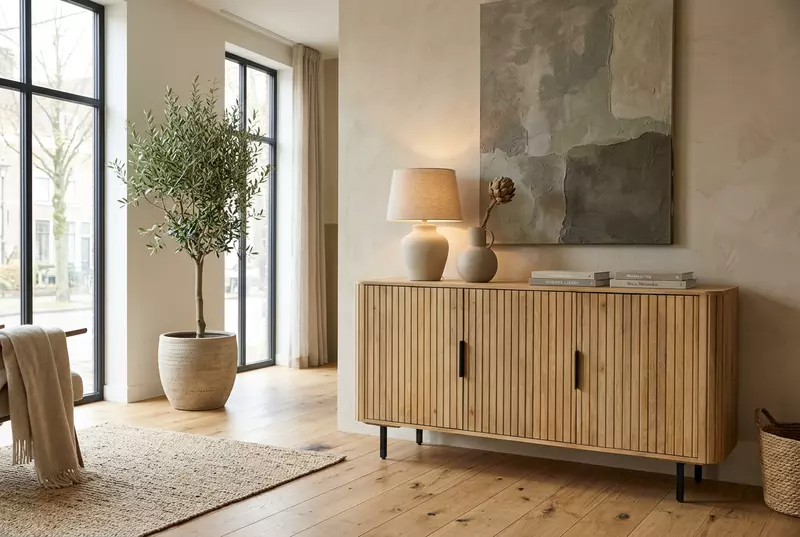 Cane Sideboard 160 Almond