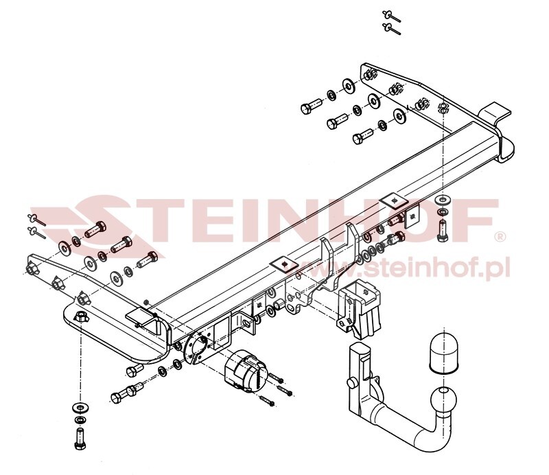 Jeep Grand Cherokee (WK, WK2)
(excl. SRT8, Summit) Tow Bar (2011-2013) J-057