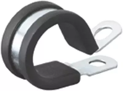 Rubber Lined P Clip Mild Steel 6mm (For 6mm Bolt)