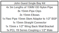 John Guest Single Bay Complete Kit