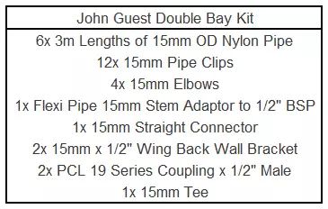 John Guest Double Bay Complete Kit