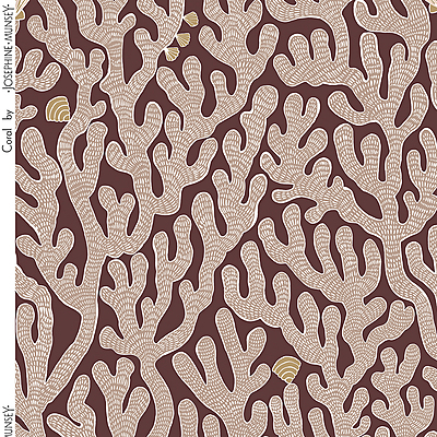 Coral Fabric - Purple Brown Coral Fabric - Purple Brown
