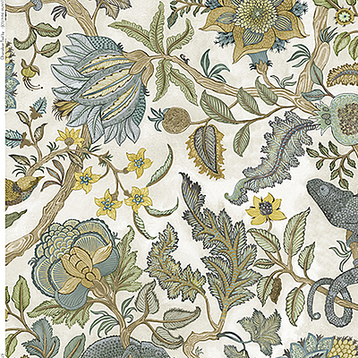 Chameleon Trail Fabric - Lemon and Light Blue