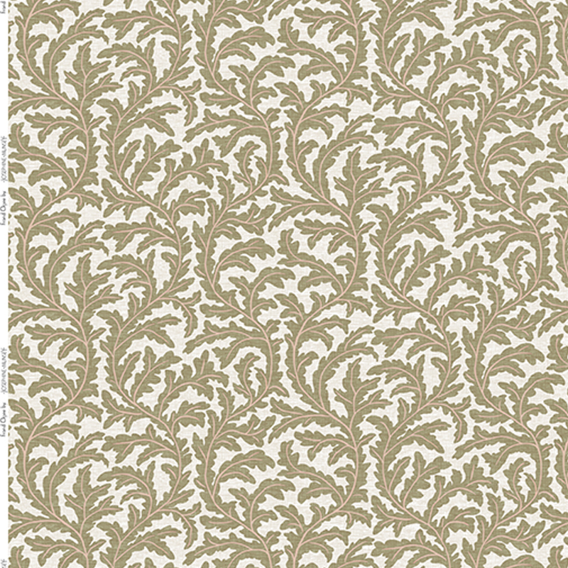 Frond Ogee Fabric - Ochre and Coral Frond Ogee Fabric - Ochre and Coral