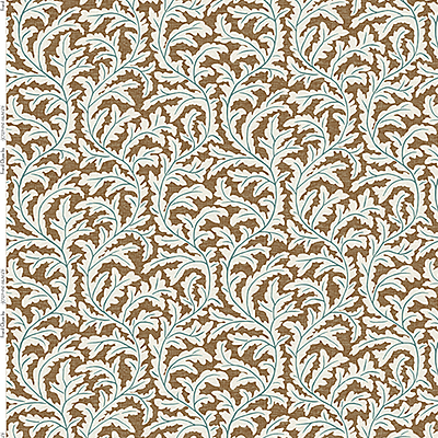 Frond Ogee Fabric - Orange and Blue Frond Ogee Fabric - Orange and Blue