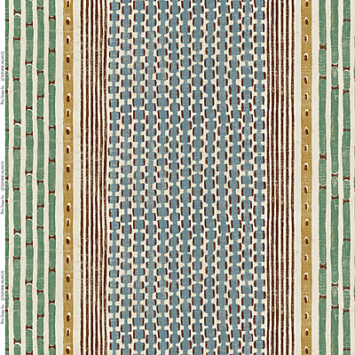 Rita Stripe Heavy Linen Fabric - Brown and Blue Rita Stripe Heavy Linen Fabric - Brown and Blue