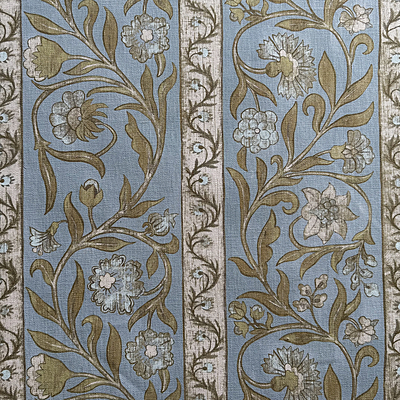 Potter Stripe - Bright Blue - Heavy Linen