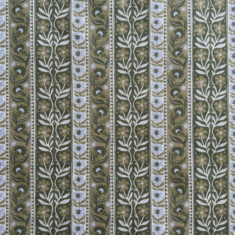 Arber Stripe - Green and Blue - Heavy Linen