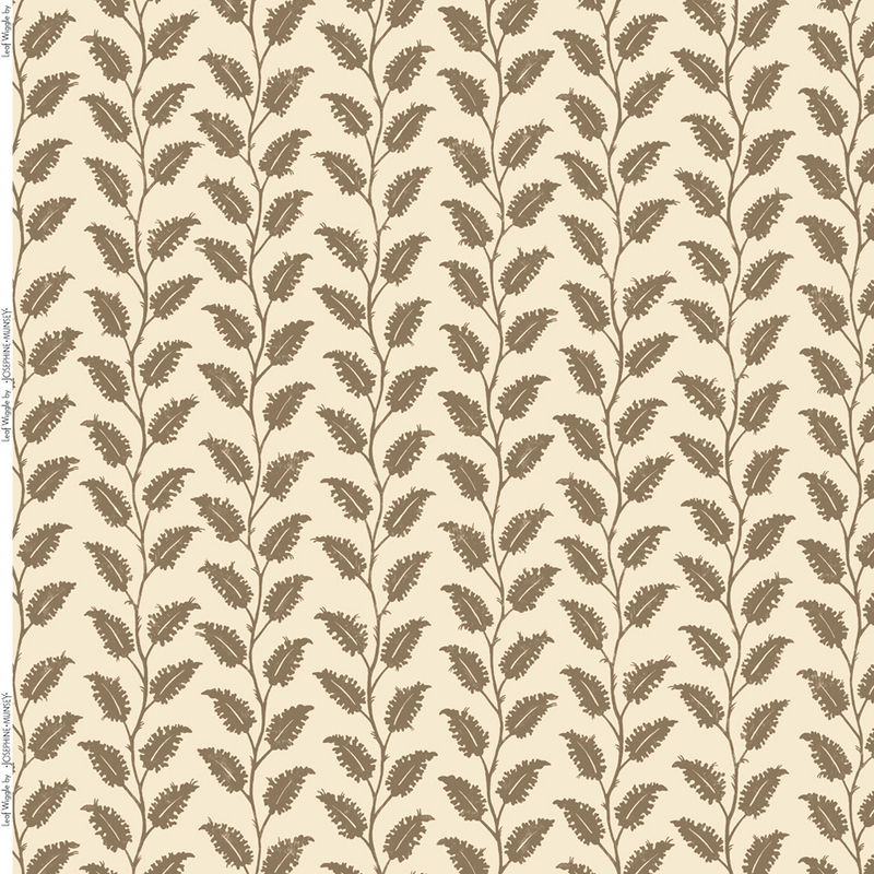 Leaf Wiggle Heavy Linen Fabric - Light Brown Leaf Wiggle Heavy Linen Fabric - Light Brown