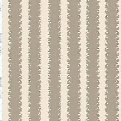 Scallop Stripe Heavy Linen Fabric - Mushroom Scallop Stripe Heavy Linen Fabric - Mushroom