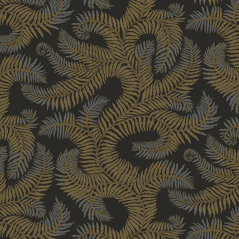 Bombe's Fernery - Olive and Dark Grey - Wallpaper Bombe's Fernery - Olive and Dark Grey - Wallpaper