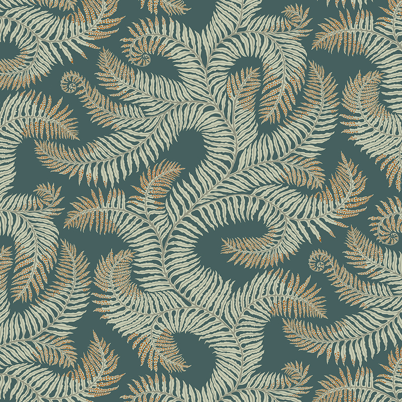Bombe's Fernery - Teal and Orange - Wallpaper Bombe's Fernery - Teal and Orange - Wallpaper