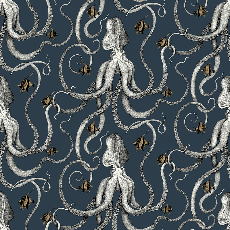 Octopoda - Deep Sea Blue - Wallpaper Octopoda - Deep Sea Blue - Wallpaper