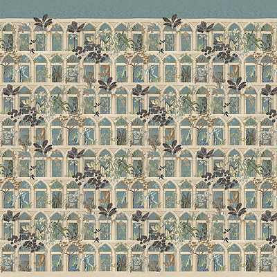 Abandoned Arches Wallpaper - Celadon & Stone Abandoned Arches Wallpaper - Celadon & Stone
