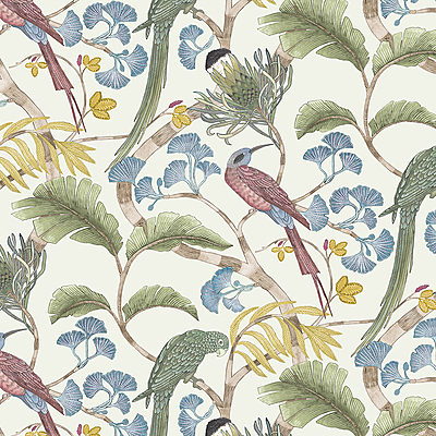 Living Branches Wallpaper - Ivory, Soft Olive and Yellow Living Branches Wallpaper - Ivory, Soft Olive and Yellow