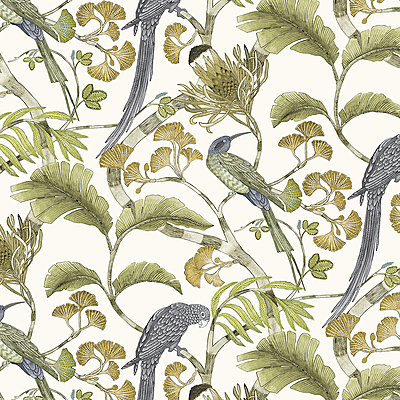 Living Branches Wallpaper - Hilles White and Greens Living Branches Wallpaper - Hilles White and Greens