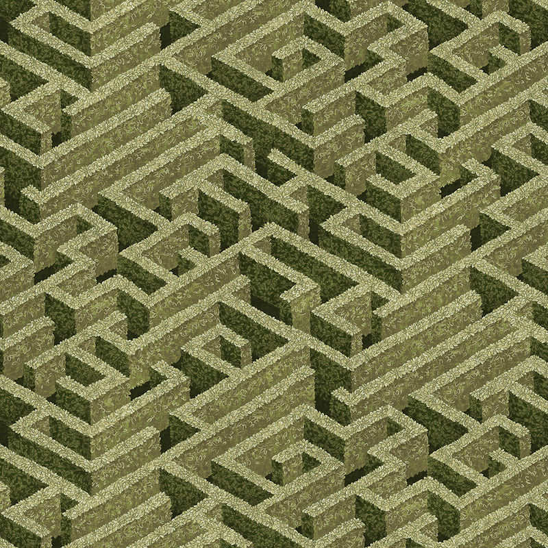 Labyrinth Wallpaper - Olive Labyrinth Wallpaper - Olive