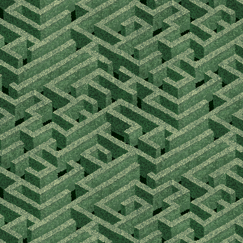 Labyrinth Wallpaper - Green Labyrinth Wallpaper - Green