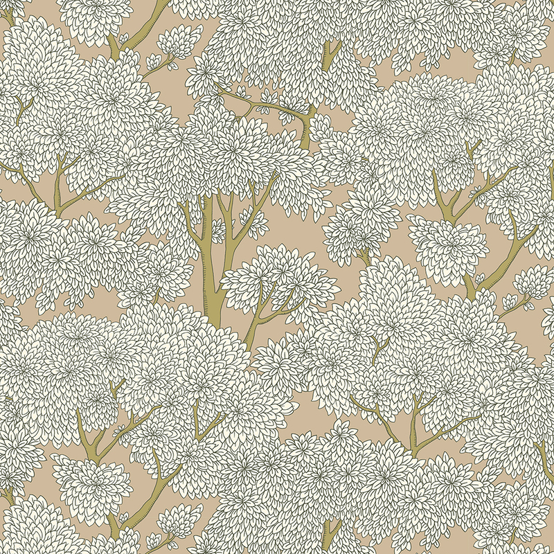 Stockend Woods Wallpaper - Stepping Stone and Cotswold White