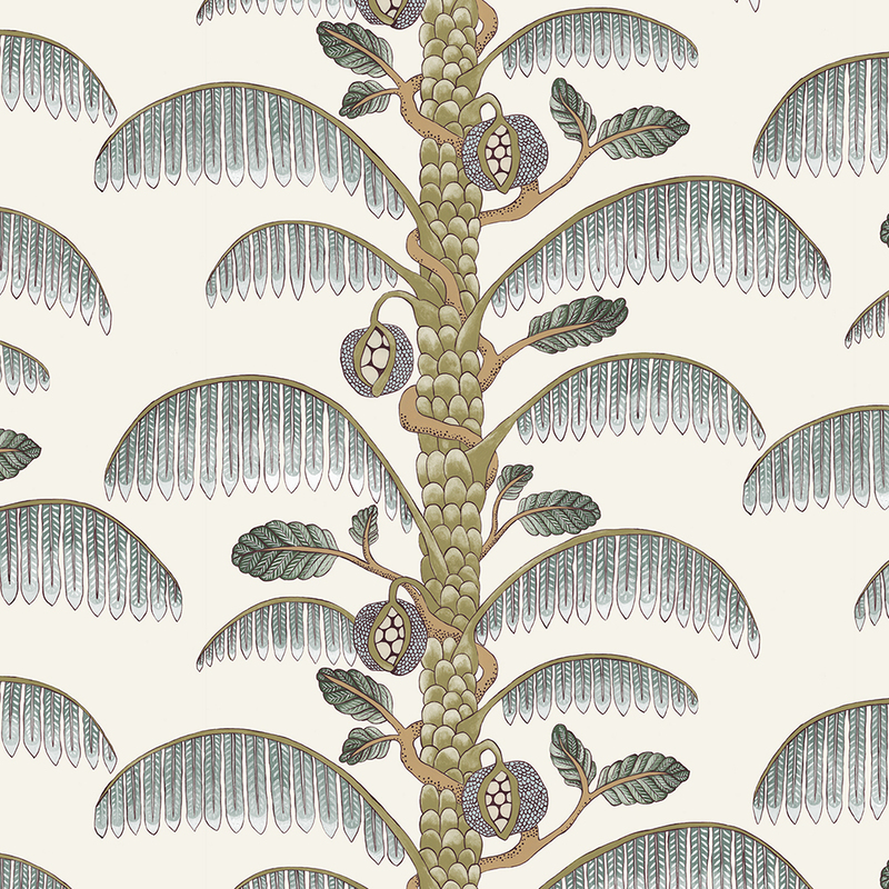 Palm Stripe Wallpaper - Clarke White Palm Stripe Wallpaper - Clarke White