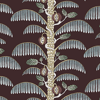 Palm Stripe Wallpaper - Spicer Brown Palm Stripe Wallpaper - Spicer Brown