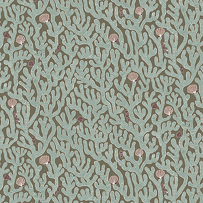 Coral Wallpaper - Osney Blue Coral Wallpaper - Osney Blue