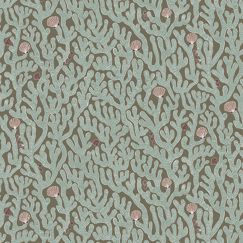 Coral Wallpaper - Osney Blue Coral Wallpaper - Osney Blue